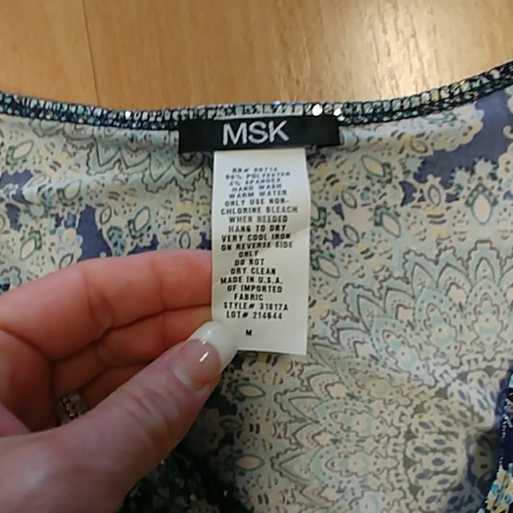 MSK Surplice Cold Shoulder Top with Bell Sleeves - Picture 8 of 8